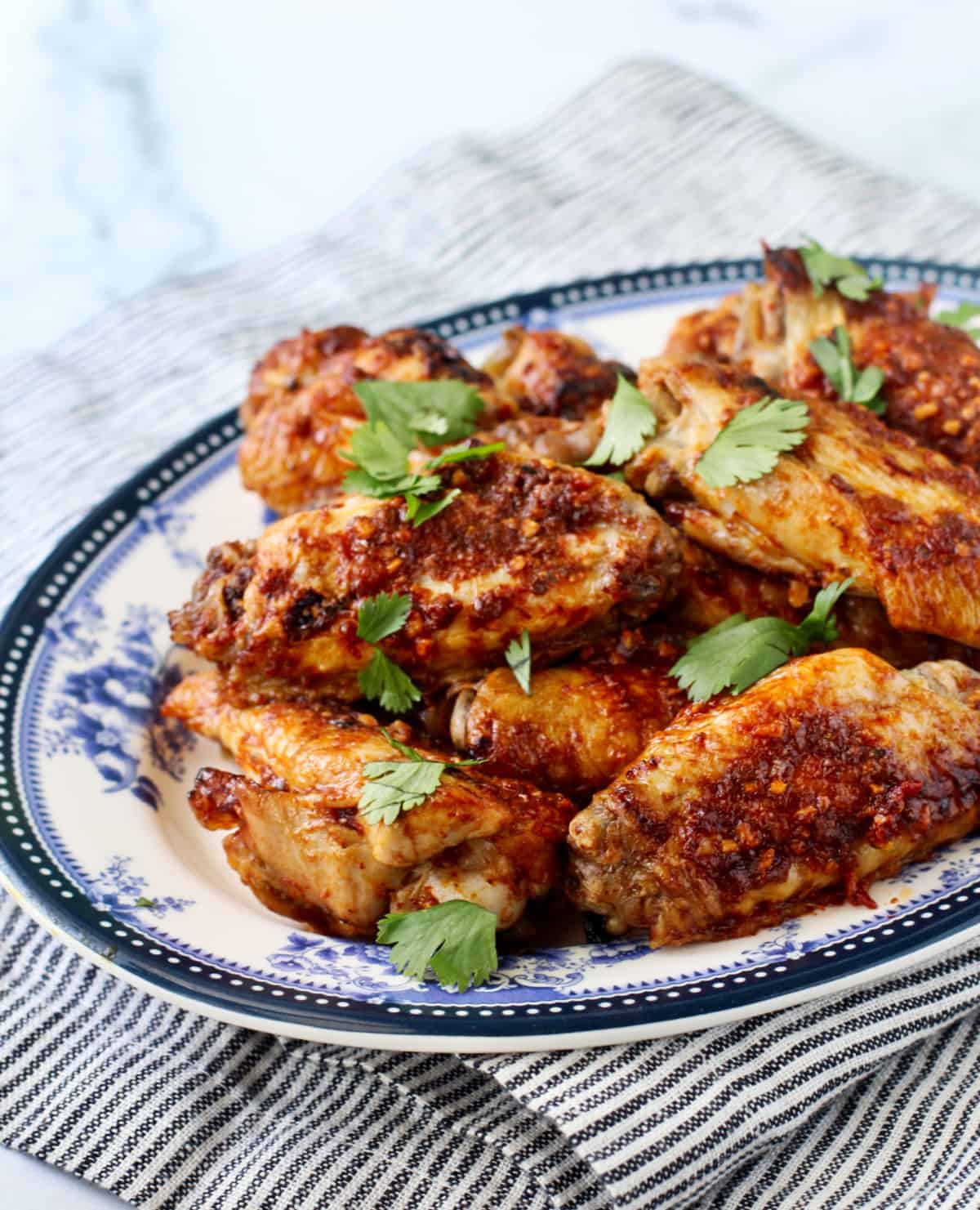 Chipotle Lime Chicken Wings on a platter.