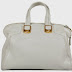 Fendi women's leather handbag shopping bag purse chameleon white