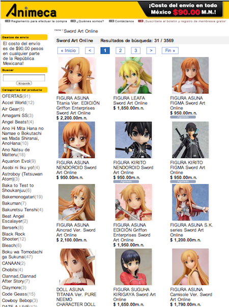 figuras Sword Art Online