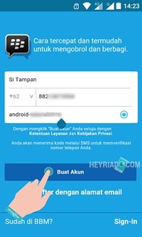  Dimulai dari update aplikasi BBM versi  Cara Membuat Akun BBM di Android Dengan Nomor Telepon