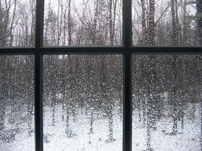 water drops, window grid