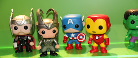 Pop! Marvel Bobble Head Vinyl Figures by Funko - Movie Thor, Movie Loki, Captain America, Iron Man & Hulk