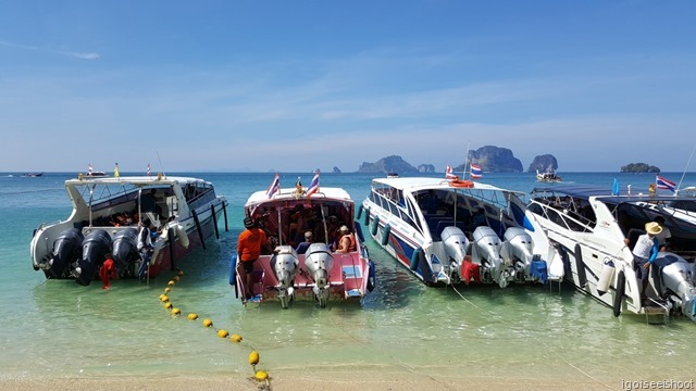 Speed boats at Phra Nang Beach, Railay Peninsula, Krabi