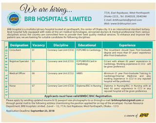 BRB Hospital Job Circular 2018