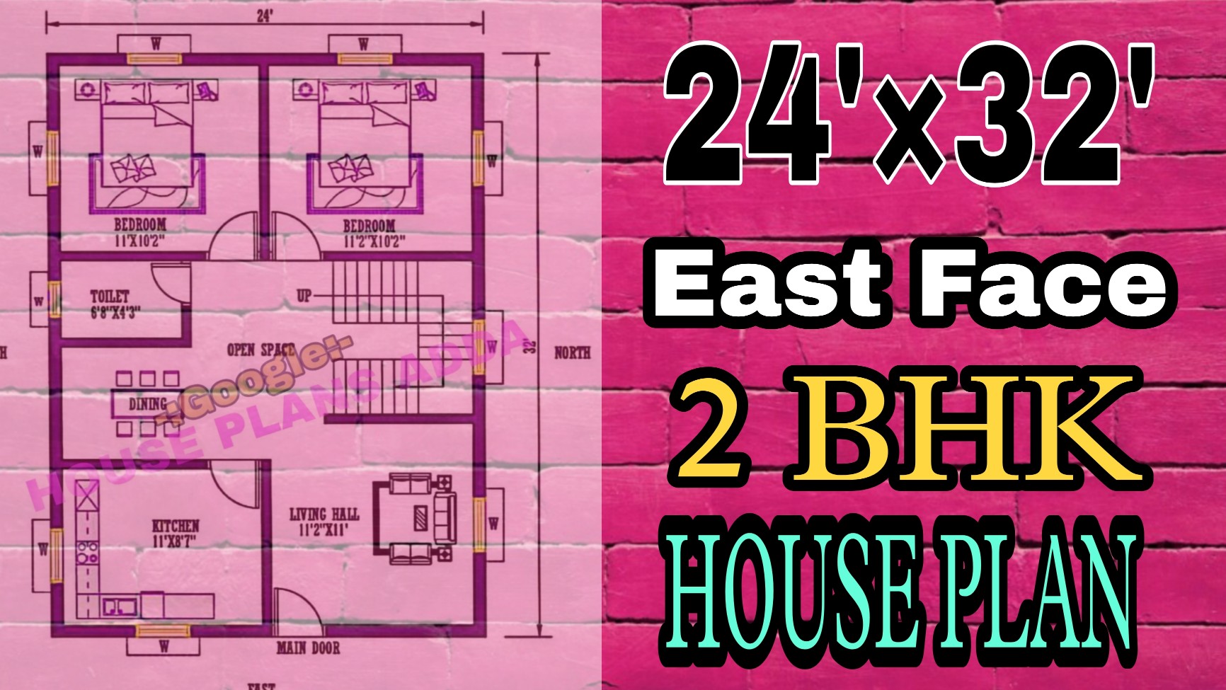 24 × 32 2bhk house plan