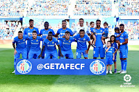 GETAFE C. F. - Temporada 2018-19 - Leandro Cabrera, Djené, Bruno, David Soria, Jorge Molina y Ángel; Antunes, Portillo, Amath, Arambarri y Damián Suárez. GETAFE C. F. 0 CLUB ATLÉTICO DE MADRID 2 (David Soria p.p., Lemar). 22/09/2018. Campeonato de Liga de 1ª División, jornada 5. Getafe, Madrid, estadio Coliseo Alfonso Pérez.