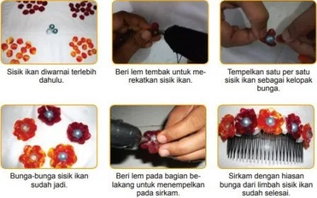 Proses pembuatan kerajinan sisik ikan