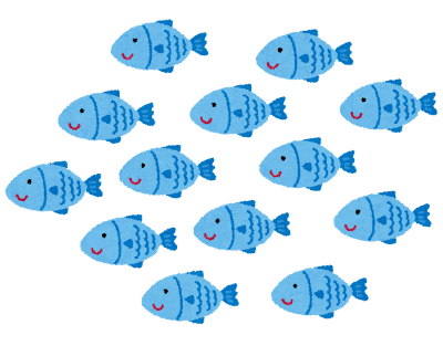 魚の群れのイラスト