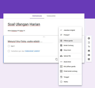 Membuat Soal Ujian Online dengan Google Formulir