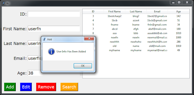 Python Tkinter And MySQL - Insert Update Delete Search And Display Records