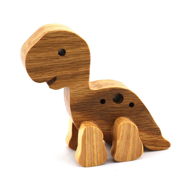 Handmade Wood Toy Baby Longneck Dinosaur