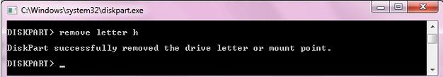 diskpart-remove letter