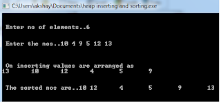 C program to implement heap sort, heap sorting