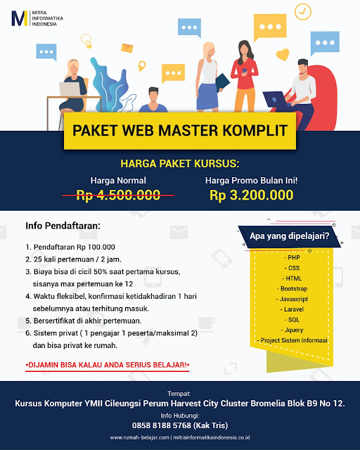 kursus web master di cileungsi untuk masyarakat cileungsi, cibubur, gunung putri, jonggol, bekasi, depok dan sekitarnya