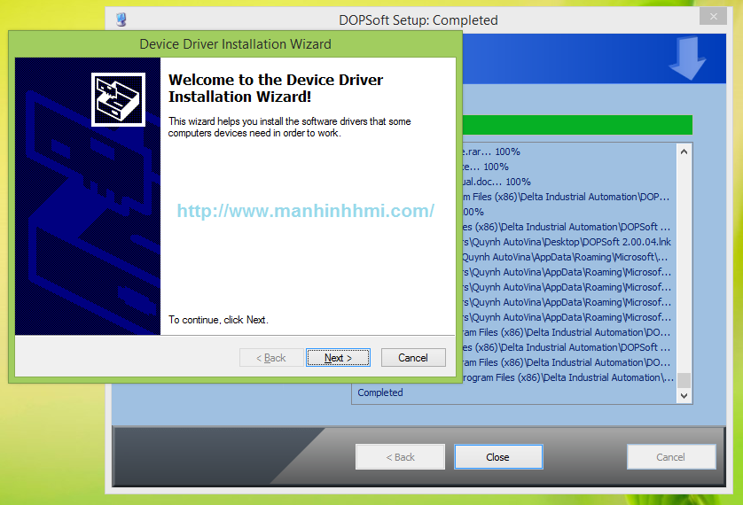 Cài đặt Driver để kết nối màn hình HMI Delta DOP-B series, hướng dẫn sử dụng phần mềm DOPSoft