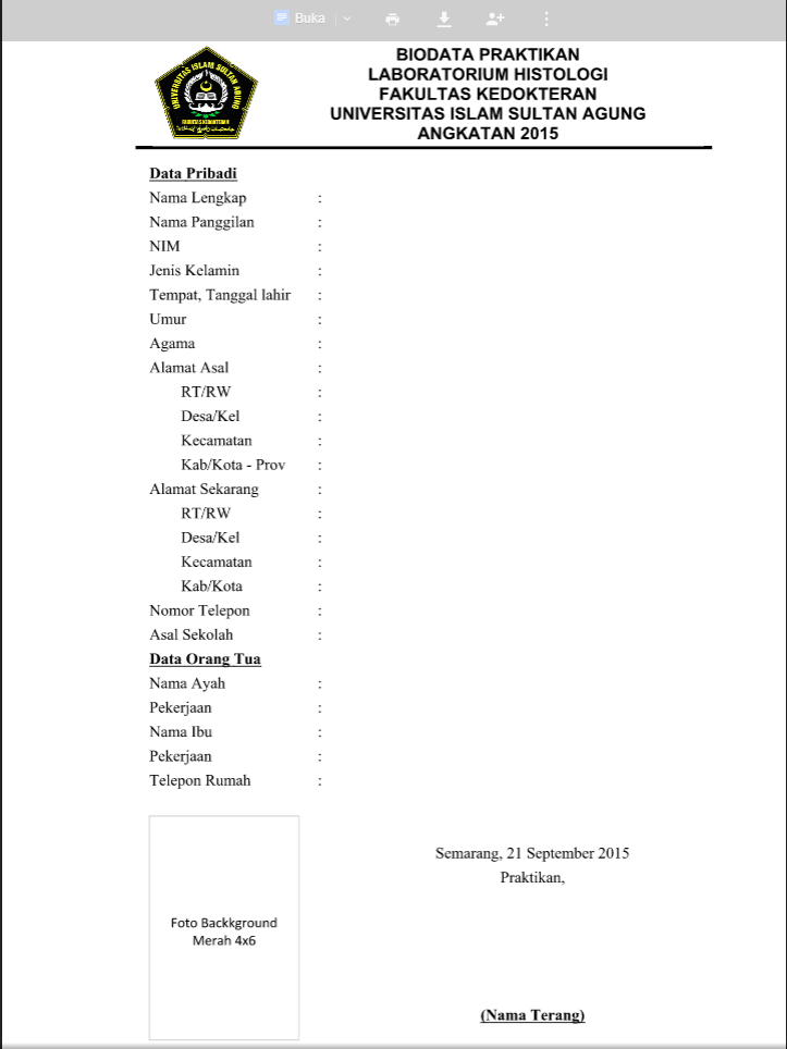 (UPDATE) Form Untuk Biodata Laboratorium Histologi 2015 