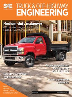 Truck & Off-Highway Engineering 2018-02 - April 2018 | ISSN 1528-9702 | TRUE PDF | Bimestrale | Professionisti | Edilizia | Tecnologia | Commercio
Off-Highway Engineering is SAE's flagship commercial vehicle magazine.
Over 19,000 BPA audited subscribers.
Published bimonthly, this publication features special sections on powertrain & energy, electronics, hydraulics, materials, testing & simulation, truck & bus engineering, and special product spotlights.
While the diesel engine has undergone an extreme evolution over the past decade, Off-Highway Engineering continue to make great strides in continuing to make cleaner engines via technological solutions such as advanced combustion, aftertreatment systems, and hybridization.