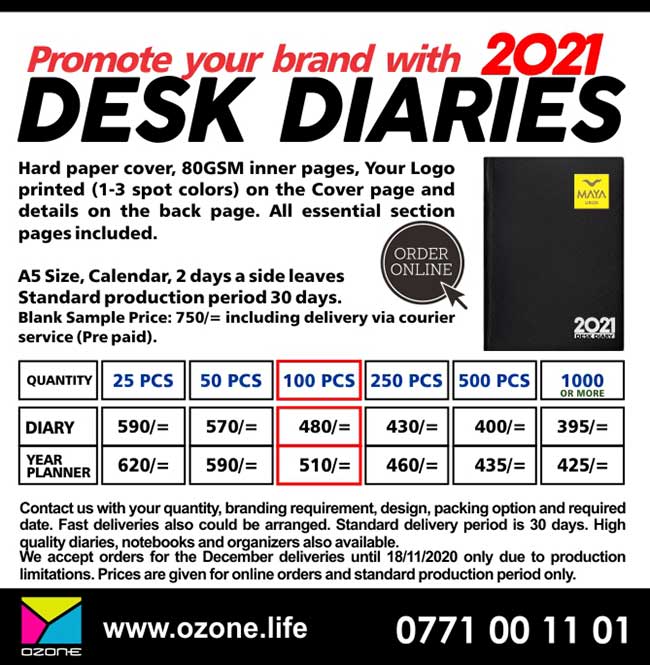 Promote your brand with Desk Diaries.