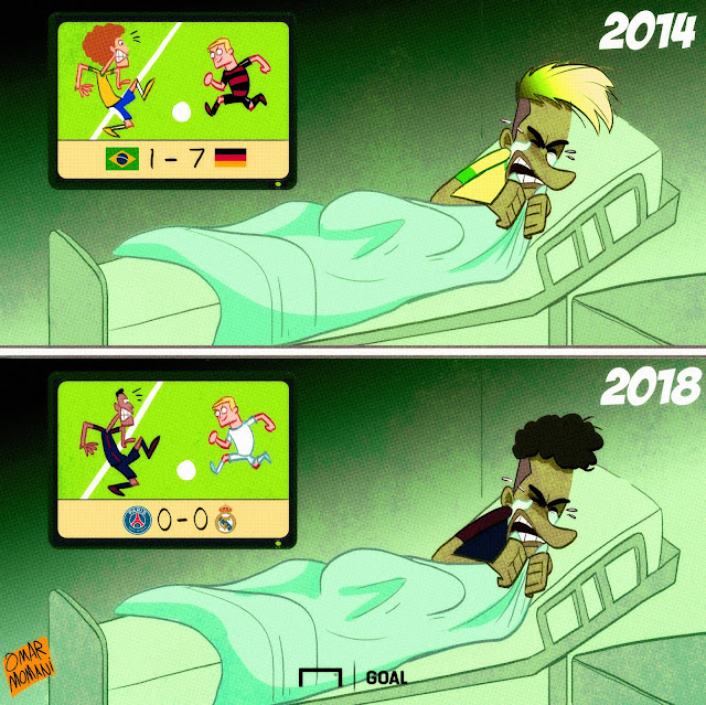 injured Neymar cartoon