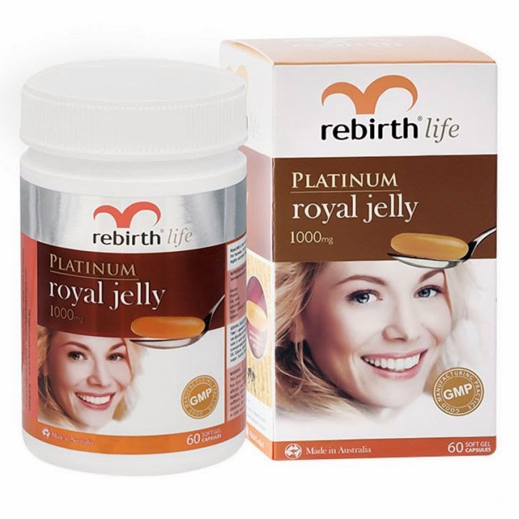 Viên uống sữa ong chúa - Rebirth Platinum Royal Jelly 1000 mg