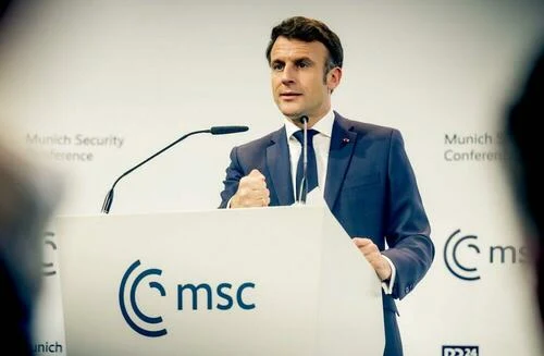 Macron at the Munich Security Conference last week. (Kuhlmann/MSC)