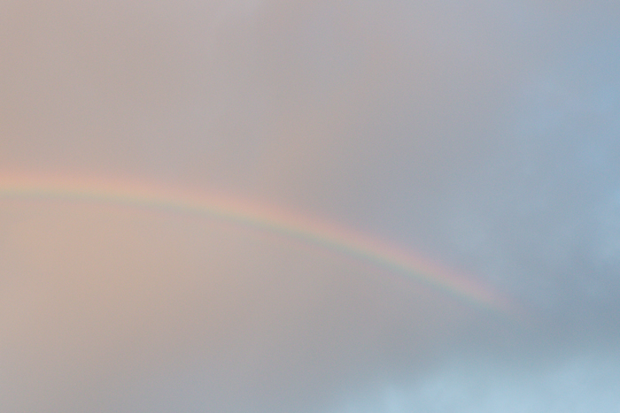 sunset with rainbow