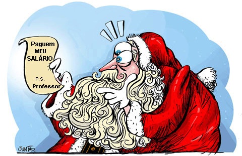 Charge: Presente para o Professor no Natal!