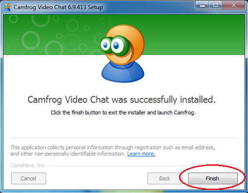 Install Camfrog 6.9 Finish