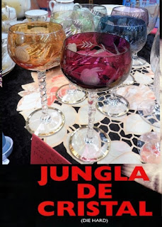 cartel de la jungla de cristal con juego de copas