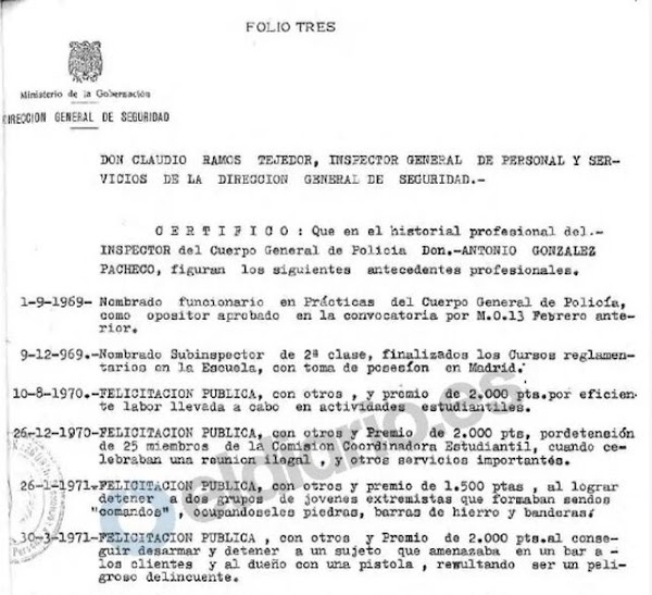 Esta es la hoja de servicios de 'Billy el Niño' que el Congreso ha decidido no publicar Esta es la hoja de servicios de 'Billy el Niño' que el Congreso ha decidido no publicar