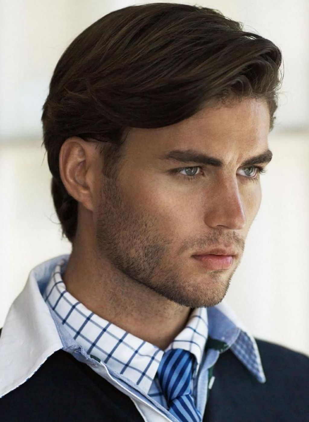 Man with Long in Front, Short in Back Hairstyle