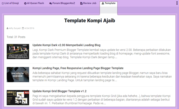 Recent Post By Label Untuk Mengganti Halaman Kategori Di Menu