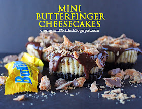 Mini Butterfinger Cheesecakes by Cheng and 3 Kids