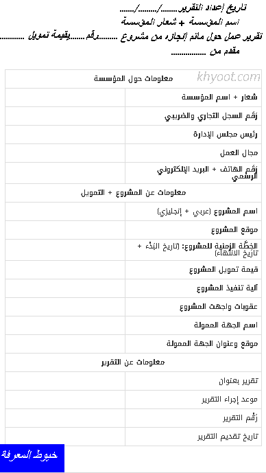 نموذج تقرير إداري جاهز doc