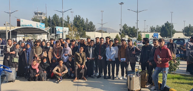 Members of ANIM community leave Kabul for Doha, Qatar, on November 11 (photo: courtesy of ANIM)