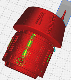 Rear half set up to be printed