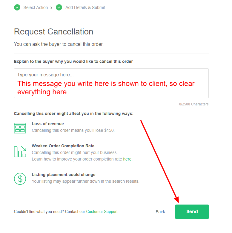 type your reason to cancel order on fiverr here 