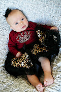 Hazel Mae's 3 month outfitwas Mischief's 6 month outfit.