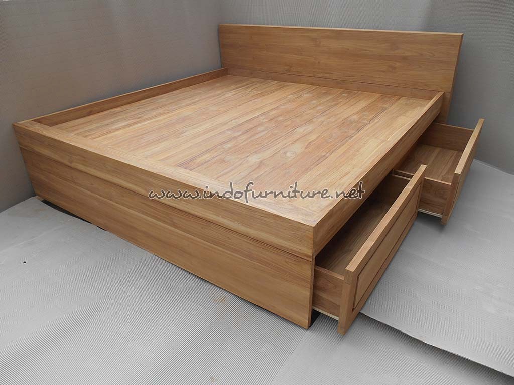 model tempat tidur kayu jati 3