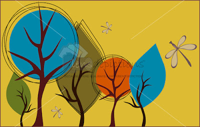 Fall tree graphical forest vector background by Lensdepictions!