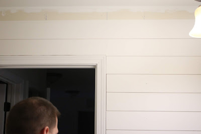 shiplap in a small bathroom