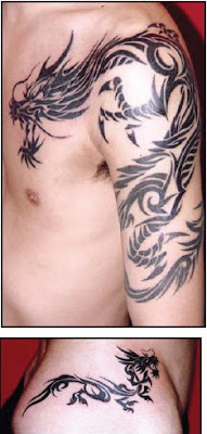 tribal dragon tattoos design