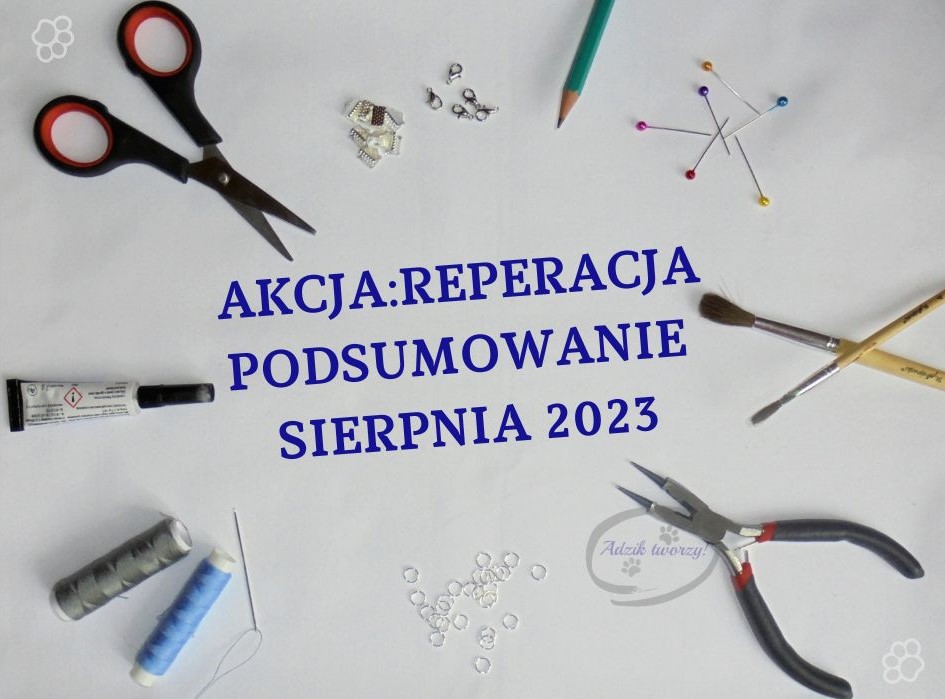Akcja:Reperacja Podsumowanie sierpnia 2023 - Blog DIY Adzik-tworzy.pl