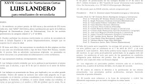 Bases del XXVII Concurso de Narraciones Cortas "LUIS LANDERO"