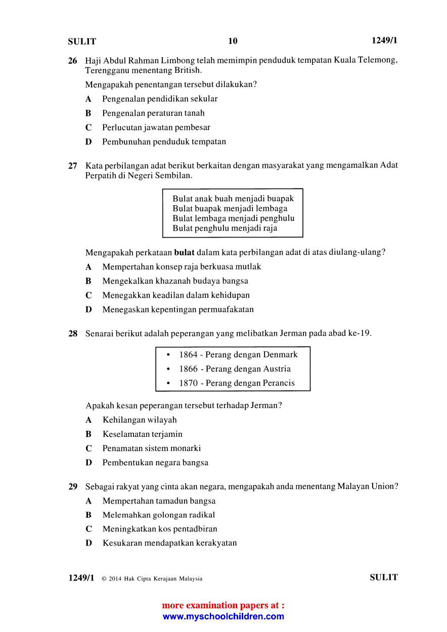 Skema Jawapan Sejarah Kertas 3 Malayan Union - Contoh 43