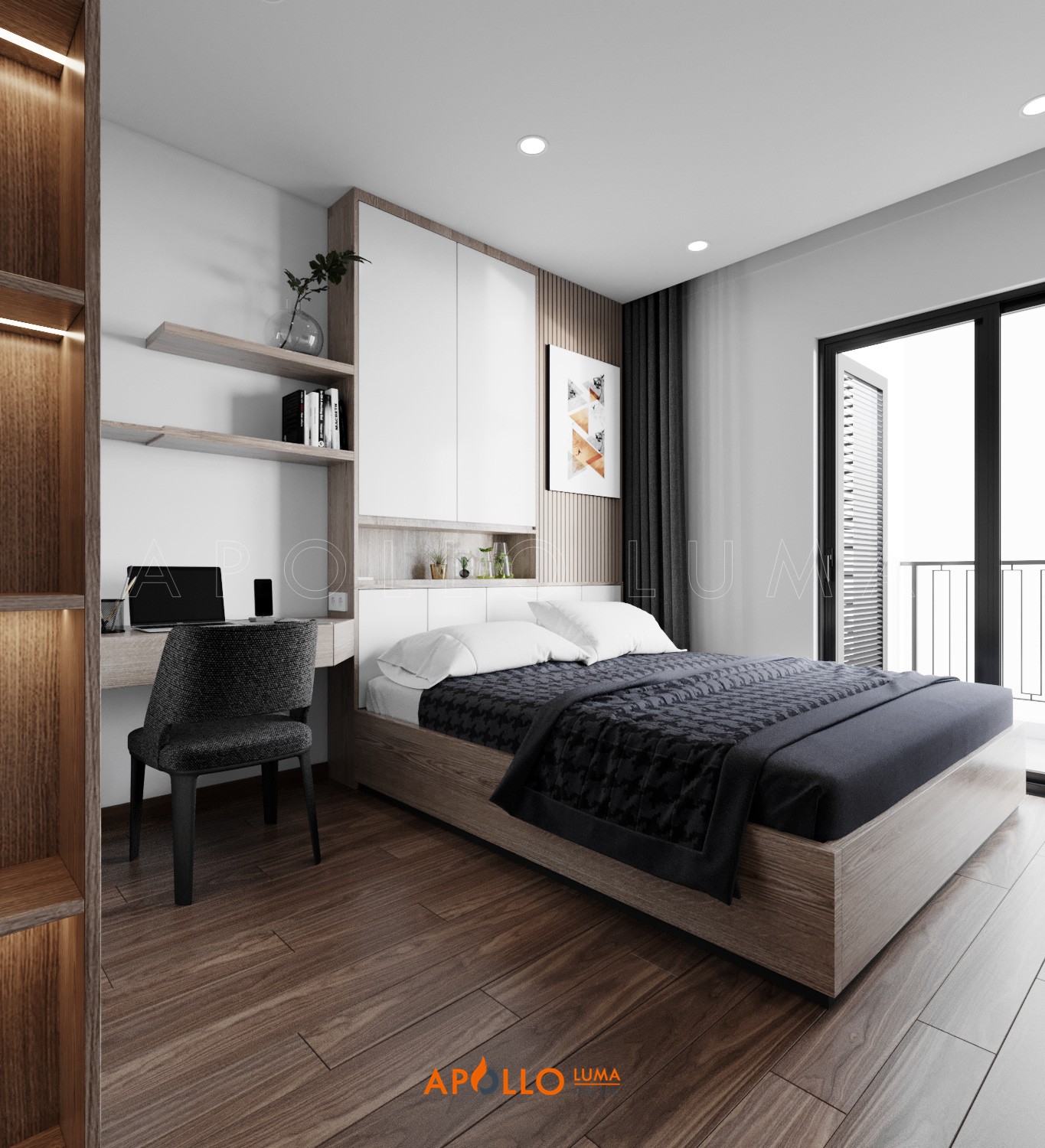 Thiết kế nội thất căn hộ 3 phòng ngủ Hinode City 201 Minh Khai