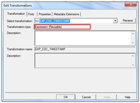 Informatica Reusable Transformation