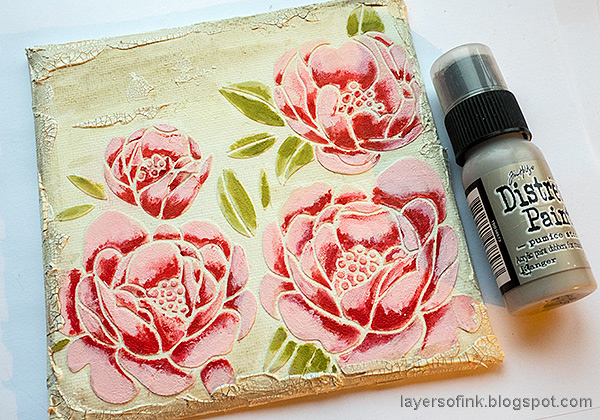 Layers of ink - Peony Mixed Media Canvas Tutorial by Anna-Karin Evaldsson.