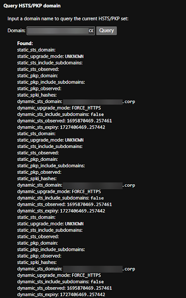 Query HSTS PKP domain