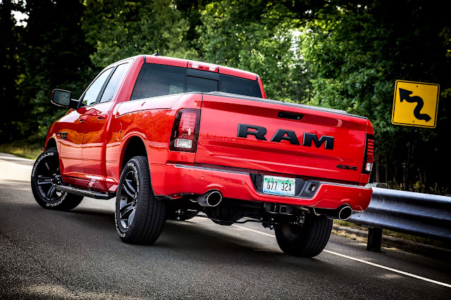 Rear 3/4 view of 2017 Ram 1500 Night Edition Crew Cab